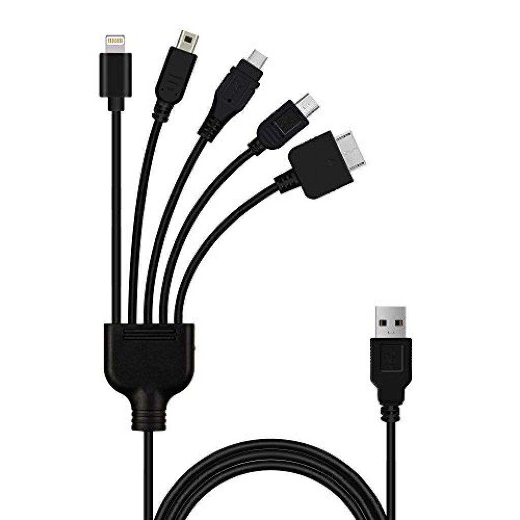 5 in 1 Multi Charger Cable 3.8FT for PS Vita, Nintendo New 2DS XL, New