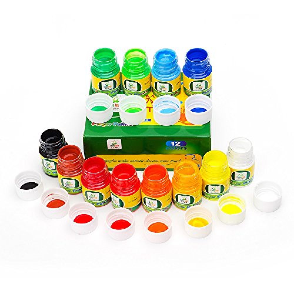 12 Colors Washable Finger Paints for Babies Kid’s Art Painting Set Kid