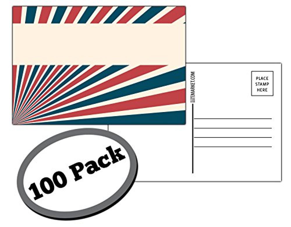100 Pack of Blank Postcards. Each card in this patriotic, bulk set is