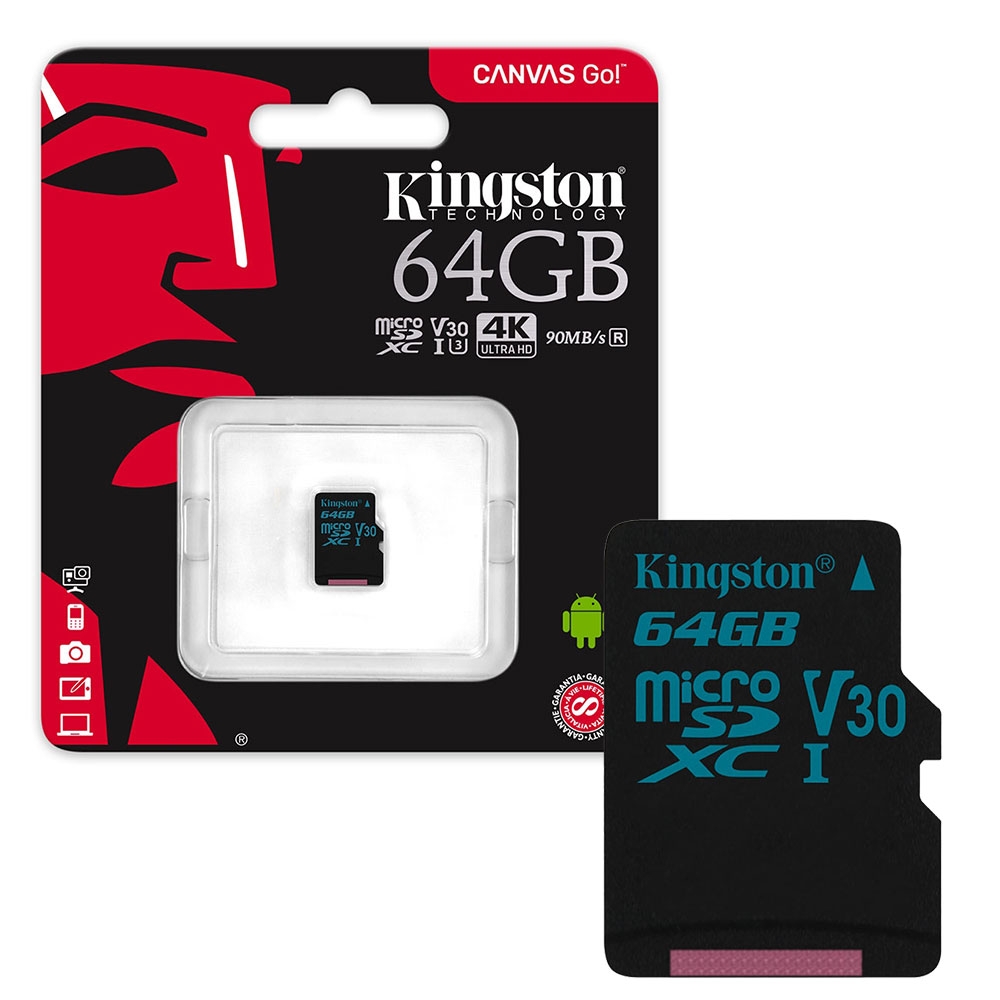 Kingston Canvas Go! Micro SD SDXC Memory Card 90MB/s UHS1 V30 Class 10