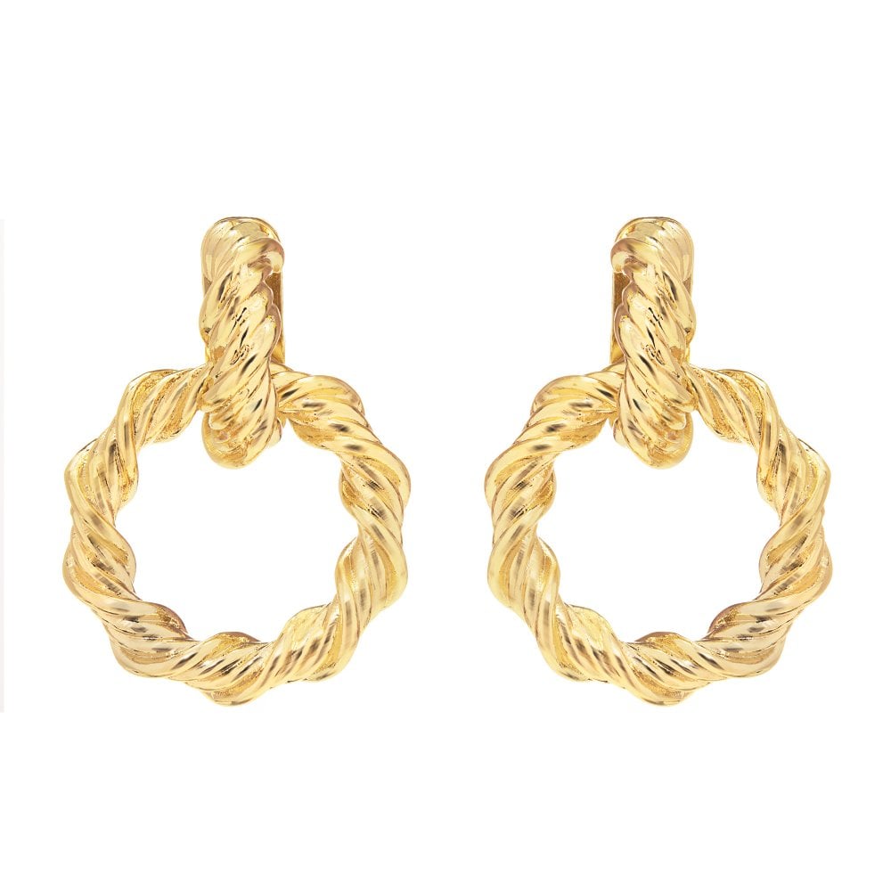 Gold Plated Double Link Twist Drop Earring – Get Giant Deals