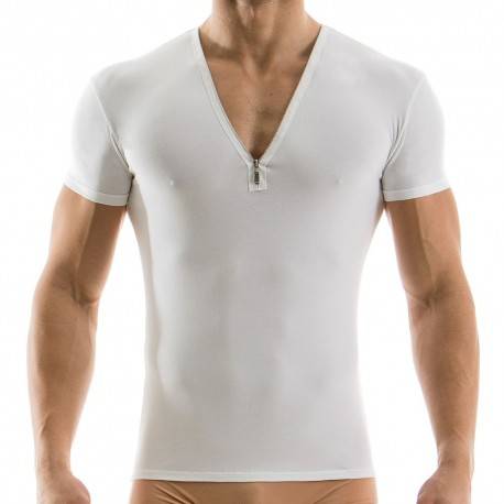 Modus Vivendi Zipper T-Shirt – White L – Get Giant Deals