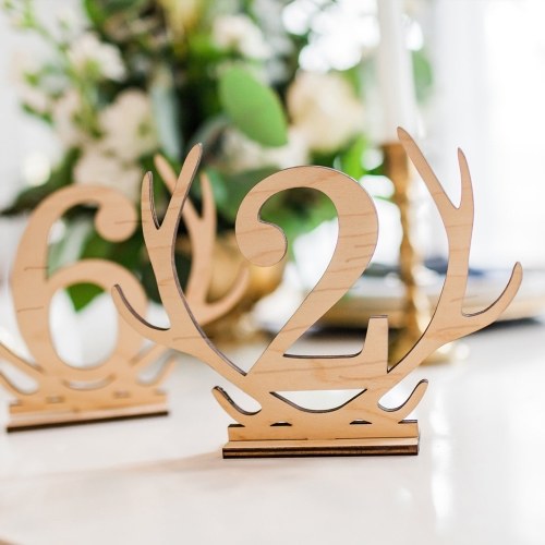 20pcs 120 Wooden Wedding Table Number Holders with Base for Reception