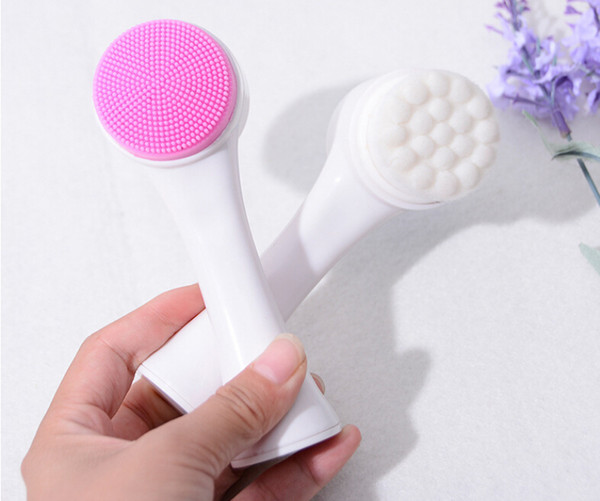 new cleaning brush standing two-sided silica gel facial brush cleanser ...