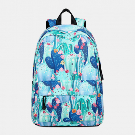 Cactus Pattern School Bookbag Laptop Backpack Rucksack Daypack