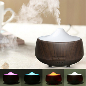 Ultrasonic LED Color-changing Humidifier Dark Wood Grain Diffuser Aromatherapy Spa Essential Oil