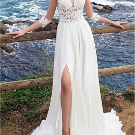 A-Line Romantic Bohemian Wedding Dresses 2020
