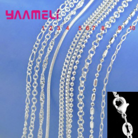 925 Sterling Silver Chain Necklace with Lobster Clasps Men Women Pendant
