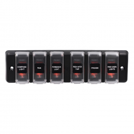 6 Gang DC 12V Waterproof Rocker Circuit Breakers Button Toggle Switch Panel For Car Boat