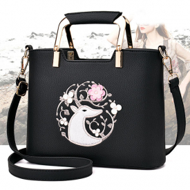 Women Casual Embroidery Tote Daily Shopping Shoulder Bag Handbag
