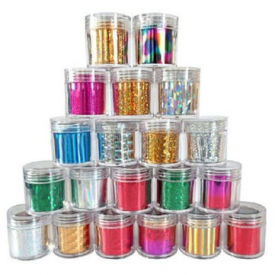 Glitter Shiny Metal Nail Art Transfer Foil Sticker Roll Decals