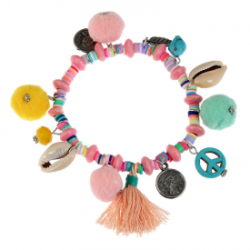 Bohemian Charm Bracelet Handmade Vintage Beads Tassels Brace