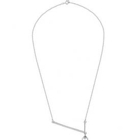 Silver 925 Sterling Silver Imitation Pearl Geometry Life in Dazzles Necklace