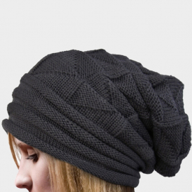 Solid Flanging Knitted Hat
