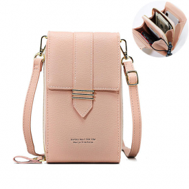 Women Faux Leather Multi-pockets Shoulder Bag