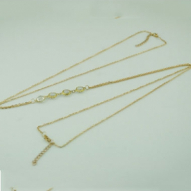Solid Golden Rhinestone Decorated Body Chain