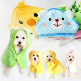 Pet Bath Towel Cute Bathrobe Cartoon Absorbent Blanket Dog Cat Puppy Doggy