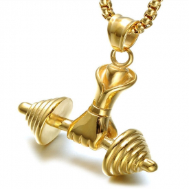 Simple Sports Fitness Men’S Single Hand Weight Lifting Pendant Necklace