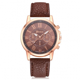 Geneva XR740 Women Simple Analog Quartz PU Leather Wrist Watch