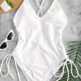 Lace-up Cross High Cut Swimsuit