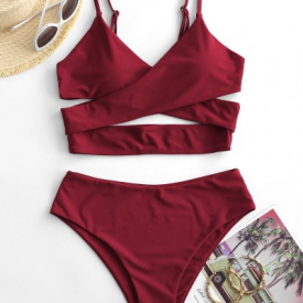 ZAFUL Crossover High Cut Cutout Tankini Swimsuit