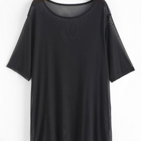 Plain Sheer Mesh Cover Up Top