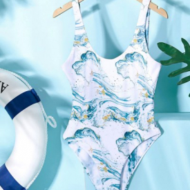 ZAFUL Ocean Print Reversible One-piece Swimsuit