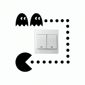 Childhood Memories Snake Eat Peas Game Switch Sticker Funny Cartoon Vinyl Wall Sticker