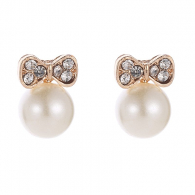 Fashion Simple Diamond Bow-Knot Stud Earrings
