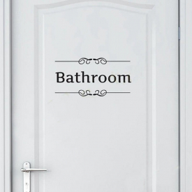 Vintage Wall Sticker Bathroom Decor Toilet Door Vinyl Decal Transfer Vintage Decoration Quote Wall Art