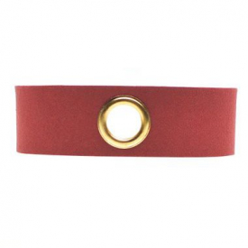 Eyelet Design Wine Red Faux Suede Choker Necklace
