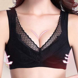 Sexy Push Up Breathable Lace-trim Lightly Lined Bras