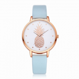 Fanteeda FD123 Women Pineapple Dial Leather Band Quartz Wrist Watch