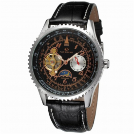 Forsining Brand Men Sport Tourbillon Leather Automatic Mechanical Wrist Watch