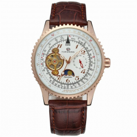 Forsining Brand Men Sport Tourbillon Leather Automatic Mechanical Wrist Watch