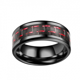 Neutral Tri Color Carbon Fiber Cool Couple S Rings Engagement Wedding Jewelry