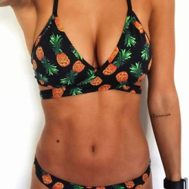 Pineapple Halter Bikini Set without Necklace