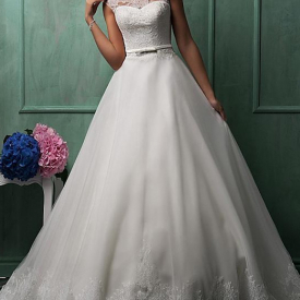 Ball Gown A-Line Boho Lace Wedding Dress With Sleeves