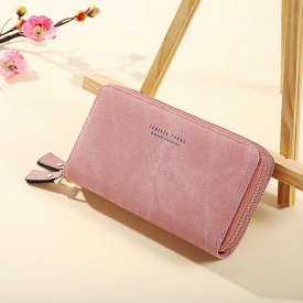 Women Double Zipper Multifunctional Medium Long Wallet