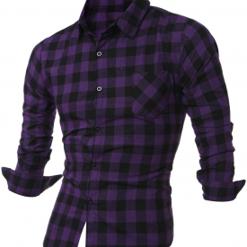Breast Pocket Long Sleeve Button Up Plaid Shirt