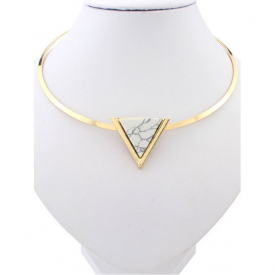 Artificial Turquoise Triangle Necklace
