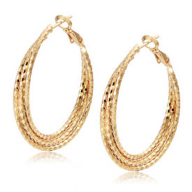 Carved Layered Hoop Earrings