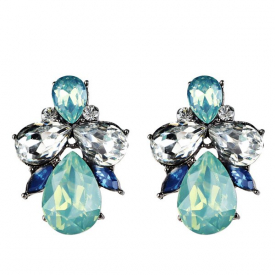 Artificial Crystal Water Drop Shape Earrings