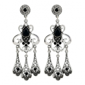 Statement Rhinestone Hollow Out Earrings
