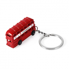 3D Zinc Alloy London Double-decker Bus Key Ring