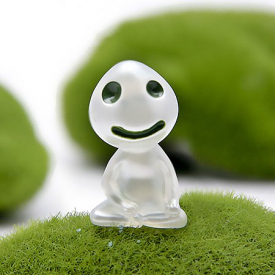 Cartoon Style Resin Doll Toy Luminous Decoration for Potted Flower