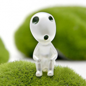 Cartoon Style Resin Doll Toy Luminous Decoration for Potted Flower