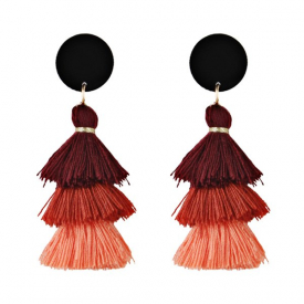 Bohemian Layered Tassel Drop Earrings