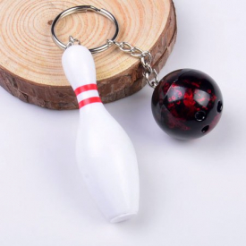Mini Emulational Bowling Style Key Ring