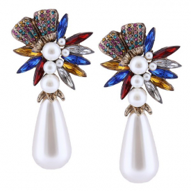 Water Drop Faux Pearl Drop Earrings